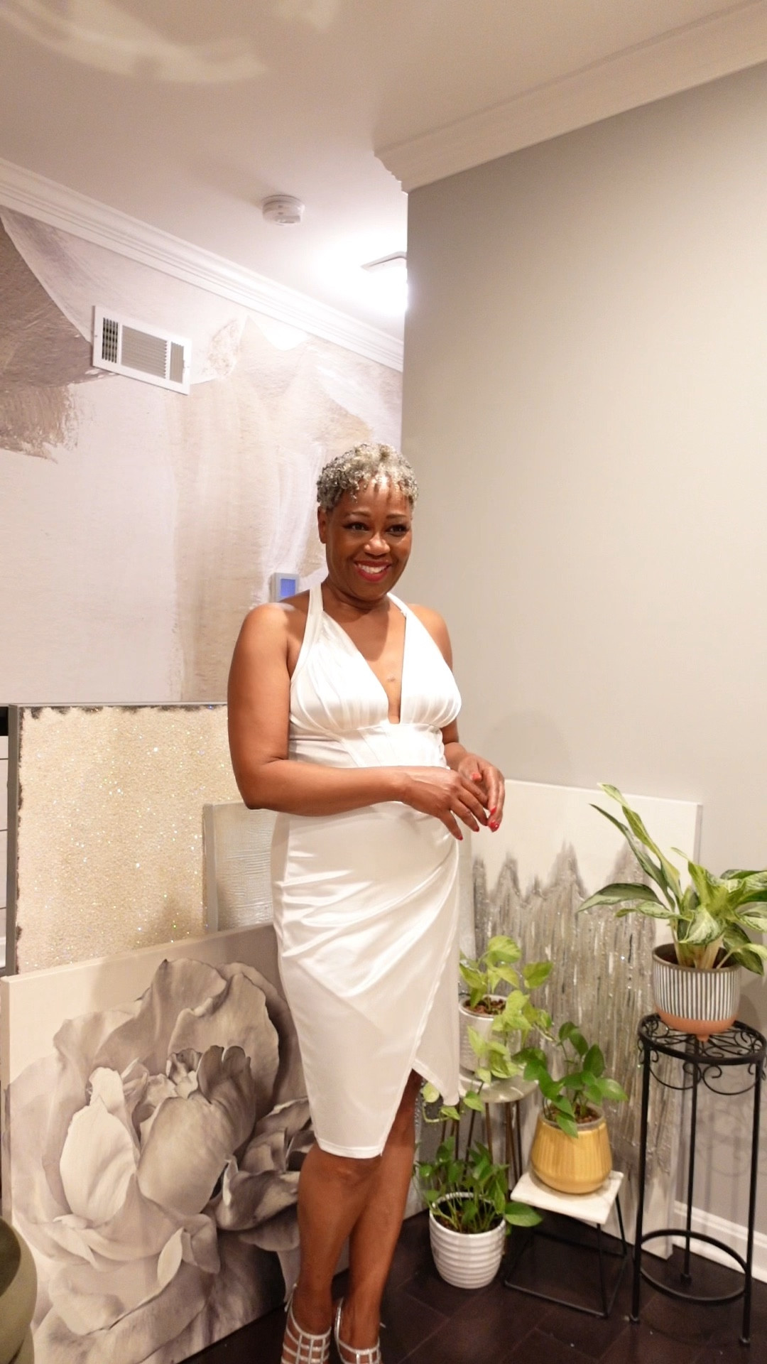 White Dress.  All white affair 
5’4, 142lb wearing size L.

Perfect fit. Stretchy giving fabric.
10/10

#LTKU #LTKStyleTip #LTKFindsUnder50