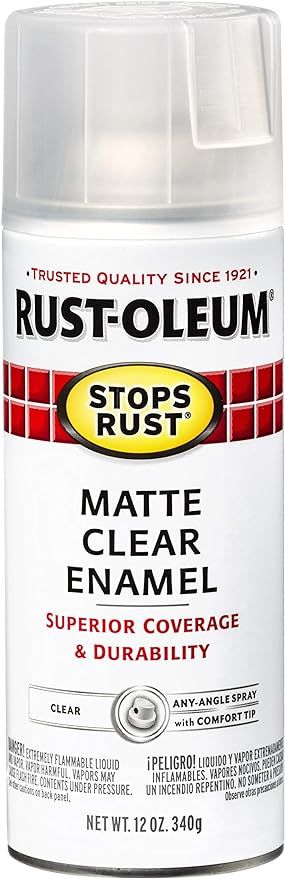 Rust-Oleum Stops Rust 285093 Spray Paint, 12 Oz, Matte Clear, 12 Ounce | Amazon (US)