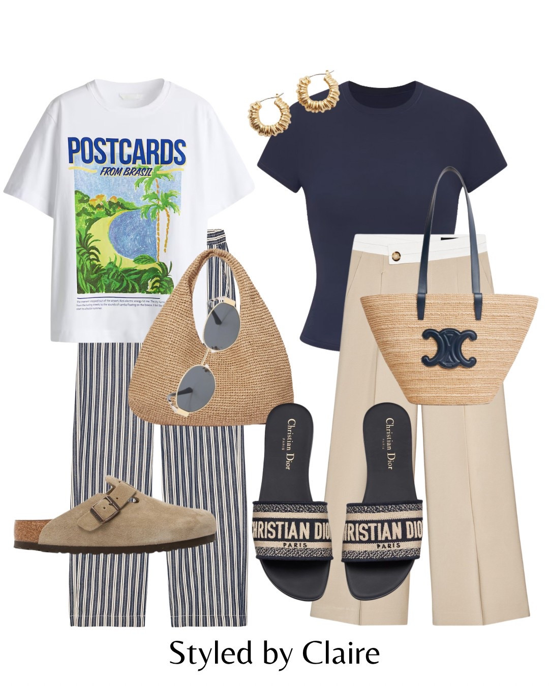 Cool girl styling for your next city break🙋🏽‍♀️
Tags: printed tshirt post adds H&M striped trousers Zara Birkenstock mules suede clogs wide leg tailored trousers Dior raffia sandals tote bag sunglasses Celine fashion spring summer inspo outfit ideas chic women’s style Barcelona Ibiza Dubai capsule wardrobe basics

#LTKstyletip #LTKspring #LTKsummer
