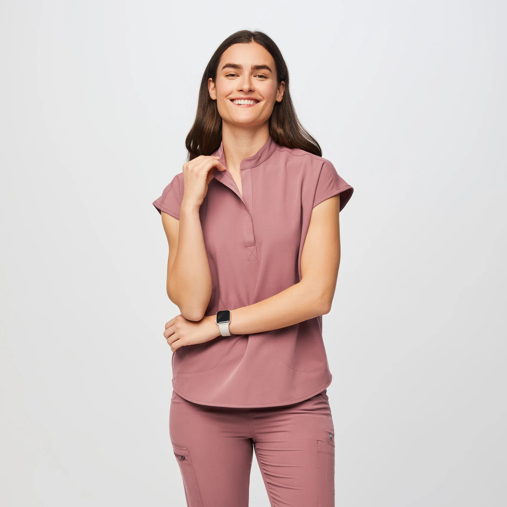 Women's Rafaela Oversized Scrub Top - Mauve · FIGS | FIGS