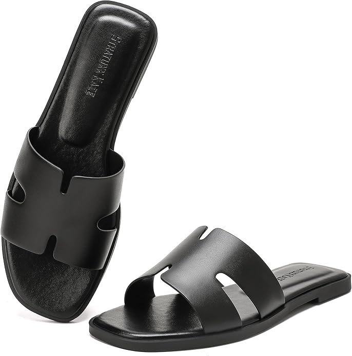 Stratuxx Kaze Women's Open Toe Flat Dress Slide Sandals | Amazon (US)