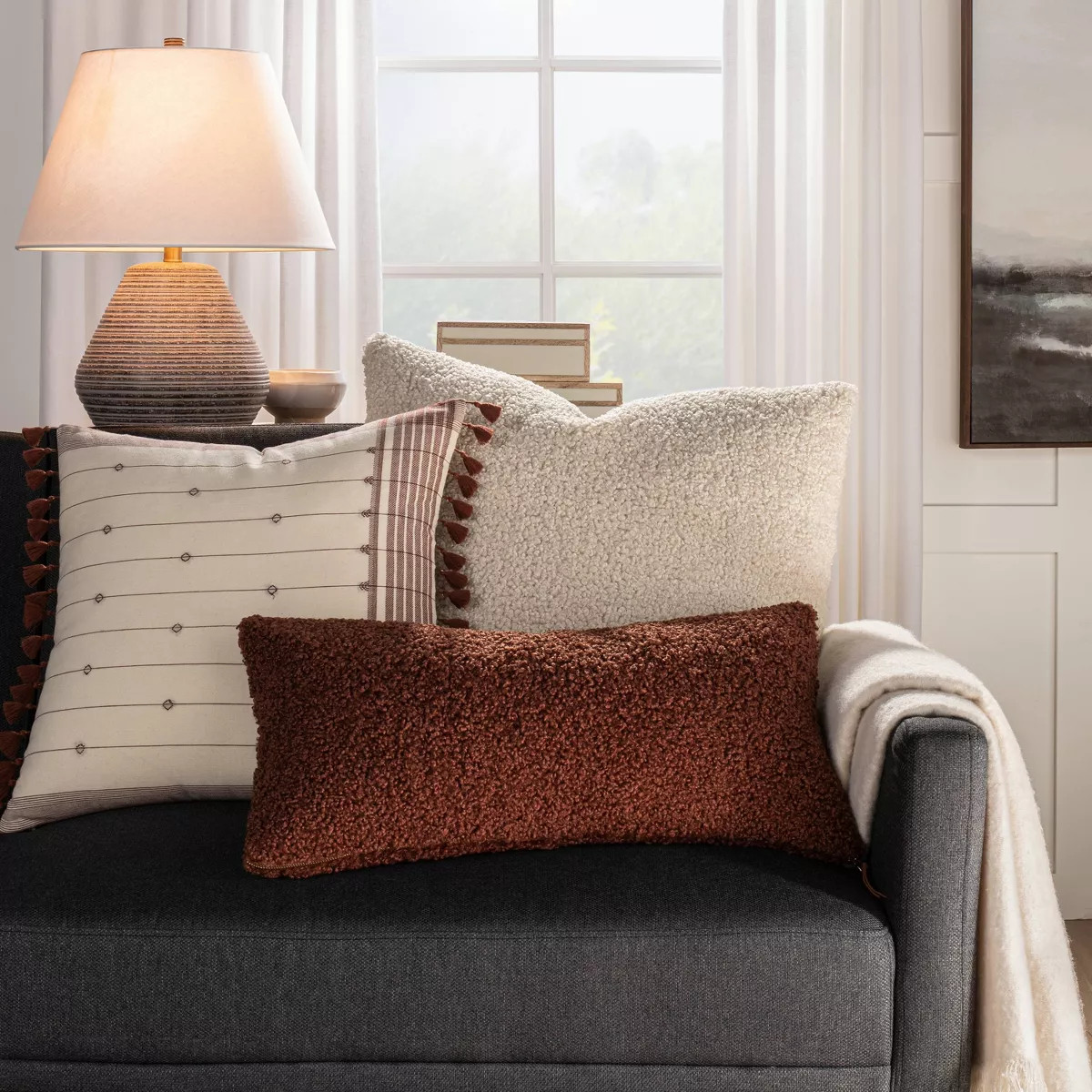 Assembled Resin Table Lamp Tan - Threshold™ designed with Studio McGee | Target