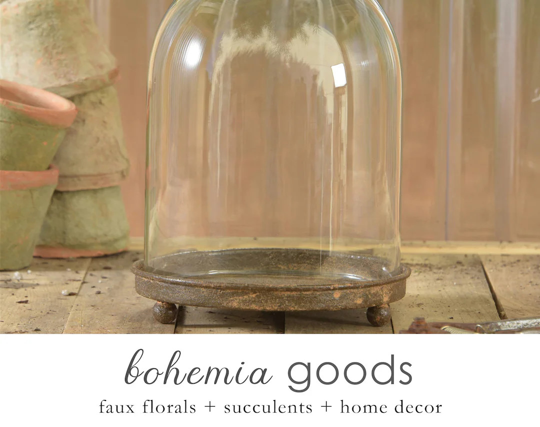 Glass cloche, with tray, terrarium, Garden decor, Gardening gift, Glass Dome Display, home gift | Etsy (US)