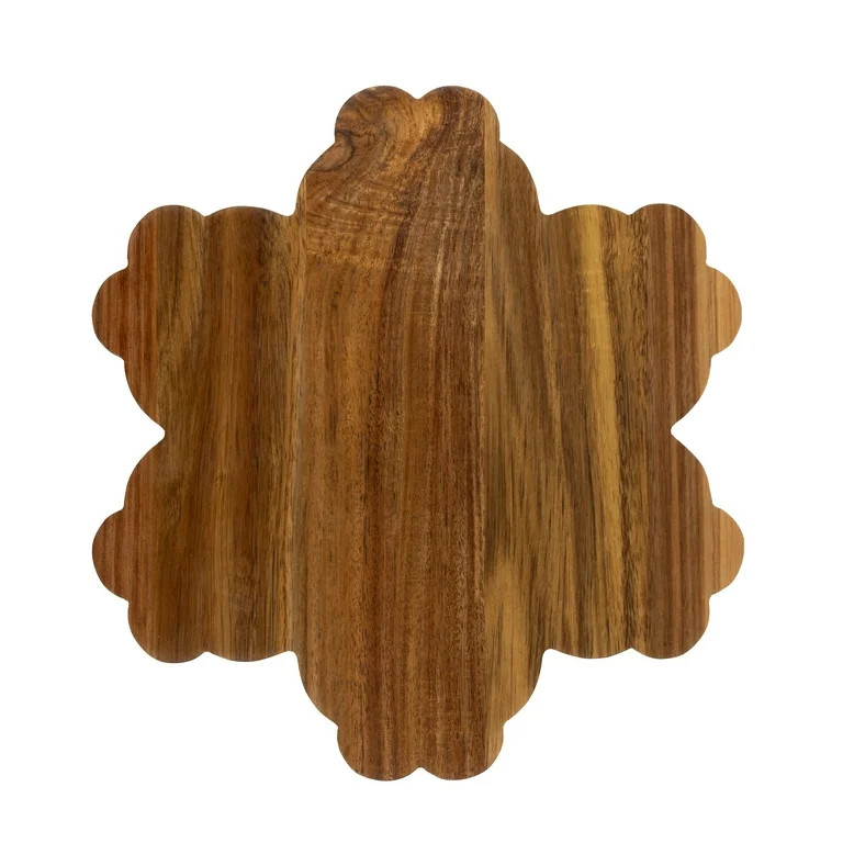 Holiday Time Acacia Wood Snowflake Board, Natural Wood Color, 12 W x 11.18 D x 0.59 H in | Walmart (US)