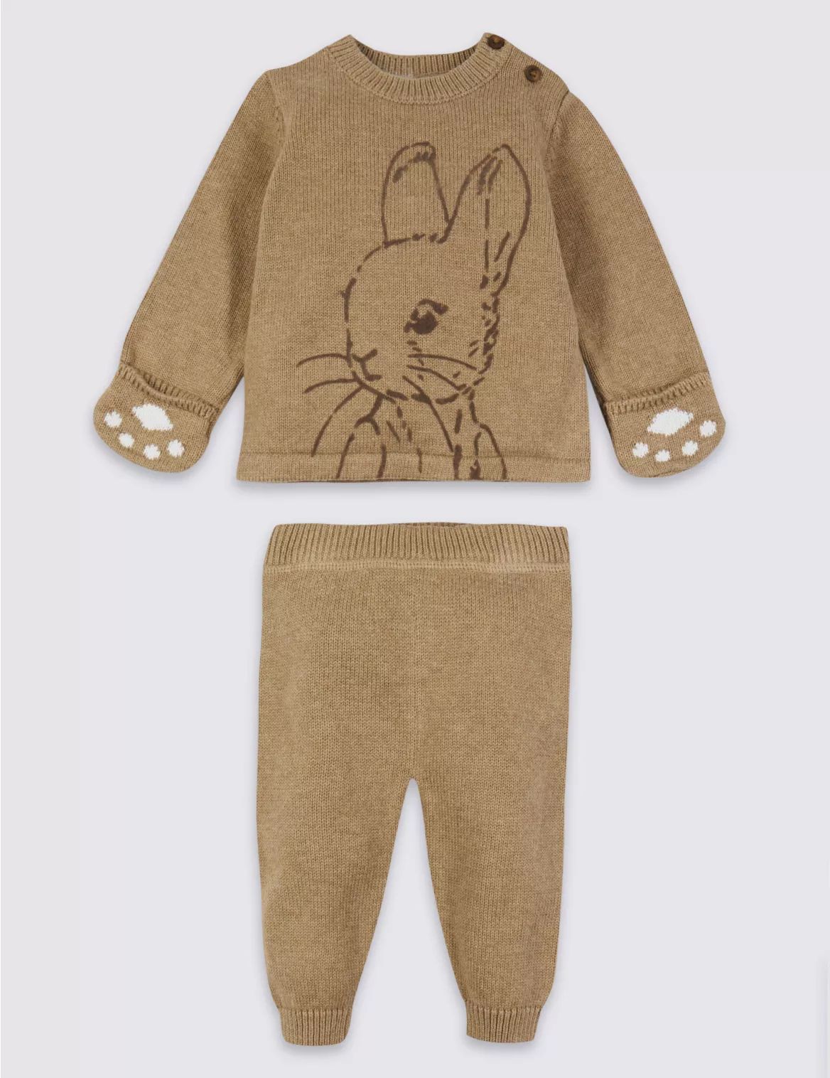 2 Piece Peter Rabbit™ Top & Joggers Outfit mocha | Marks & Spencer (US)
