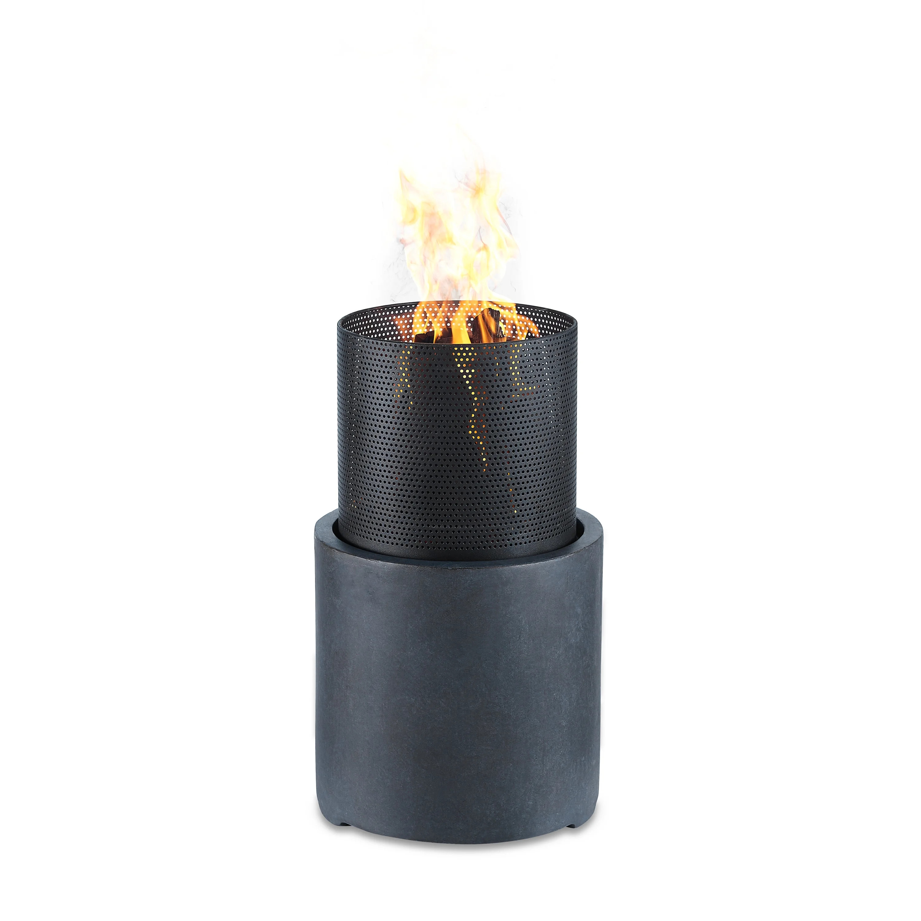 Danya B. 22" Wood Burning Faux Stone Fire Column | Walmart (US)