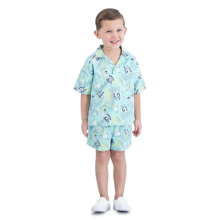 Bluey Toddler Boys’ Resort Shirt and Shorts Set, 2-Piece, Sizes 12M-5T | Walmart (US)