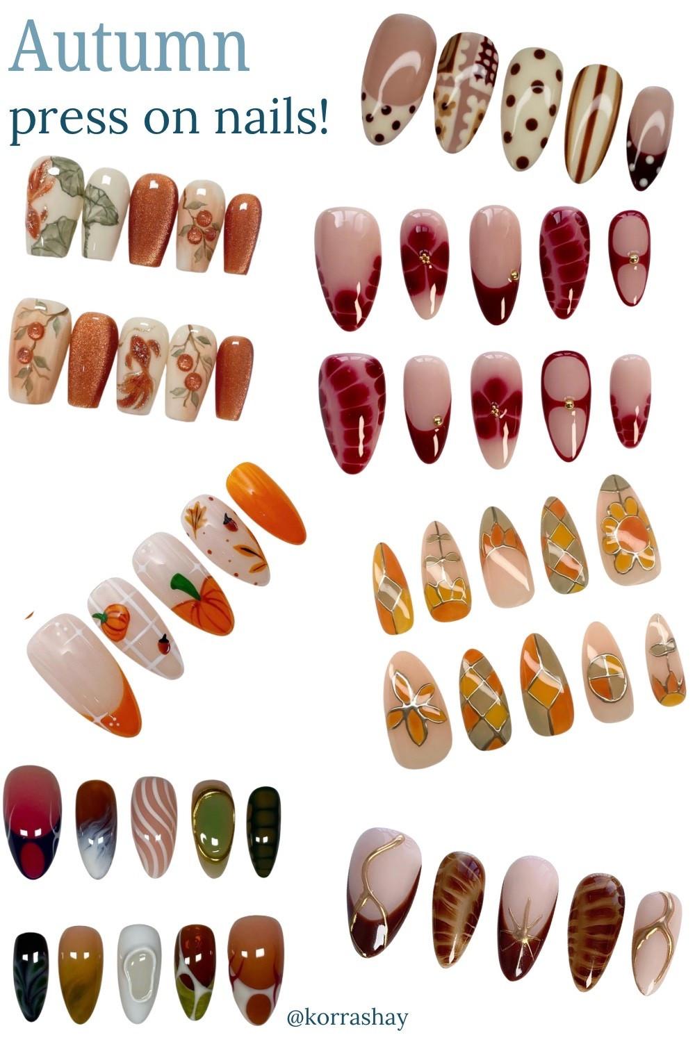 Autumn press on nails! Buy these fall nails online for easy seasonal nails!

#LTKSeasonal #LTKFallSale #LTKStyleTip