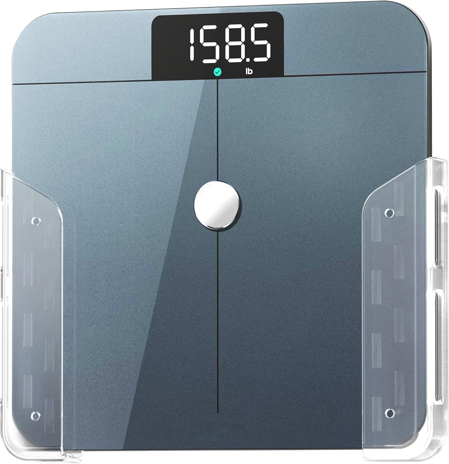 ELETIUO Wall-Mounted Scale Holder with Adhesive &Screws -Fits Most Digital Scales (Up to 1.2"/30mm Thick),Anti-Slip Silicone Pads,Space-Saving Bathroom/Bedroom Organizer-Easy to Install, Clear | Amazon (US)