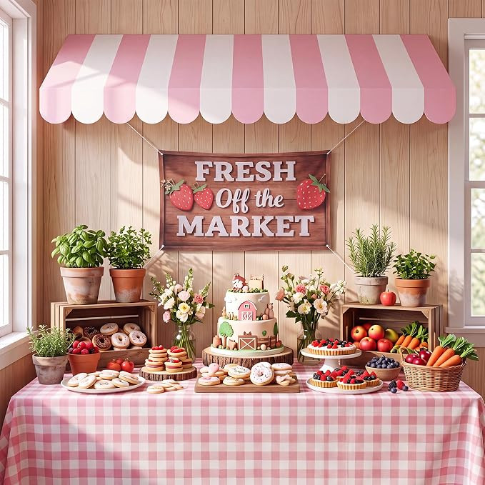 3 Pcs Locally Grown Baby Shower Decorations Farmers Market Party Decor with 3D Awning Locally Gro... | Amazon (US)