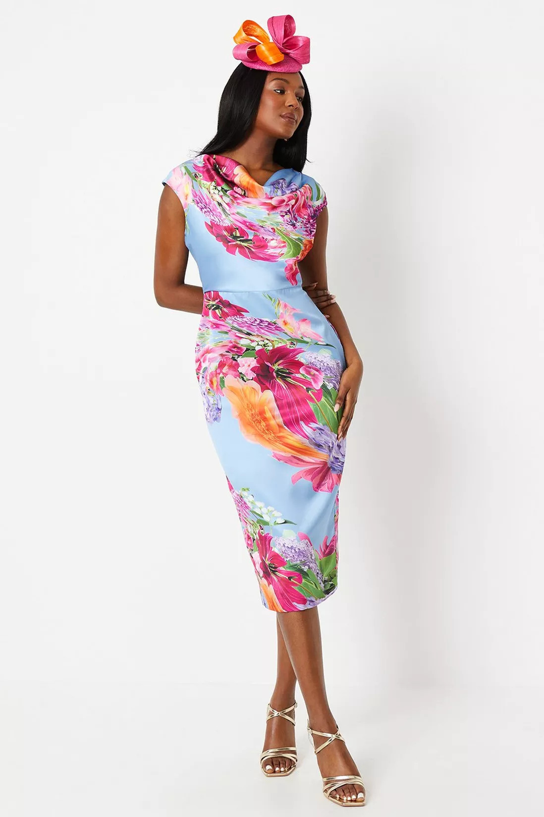 Dresses | Lisa Tan Placement Print Satin Pencil Dress | Coast | Coast UK & IE