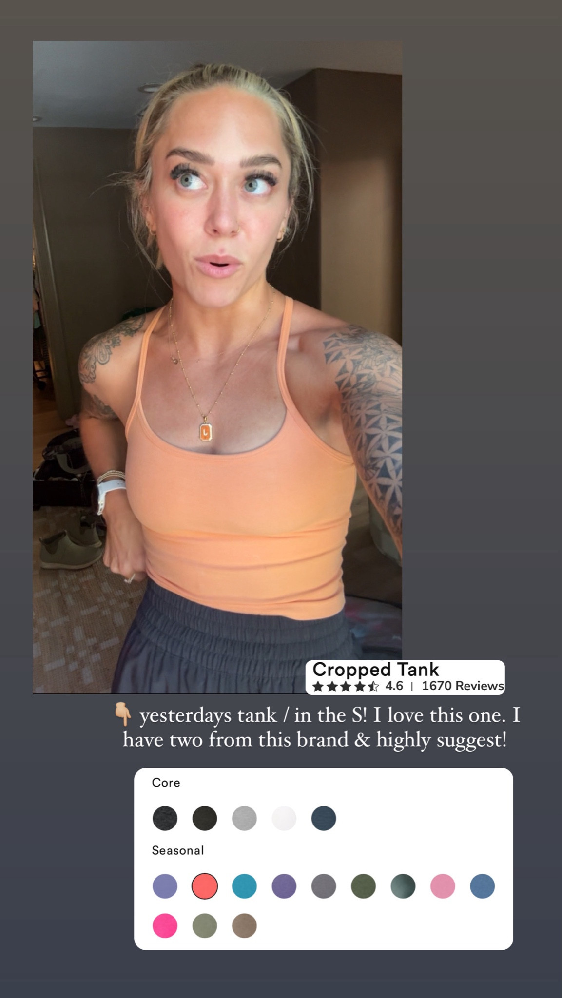 Have a couple of these tanks and I always love it when I wear them🤌🏼✨ fits like a glove, great built in bra & support / lots of colors & size variety! This color was from last year & not many sizes left, but they have several new ones! 😌 

Beyond yoga / crop tank / activewear / athleisure / Holley Gabrielle 

#LTKFindsUnder100 #LTKStyleTip #LTKActive