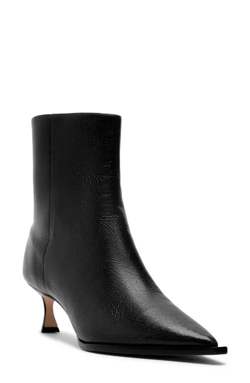 Alexandre Birman Myra Pointed Toe Kitten Heel Bootie in Black at Nordstrom, Size 6 | Nordstrom