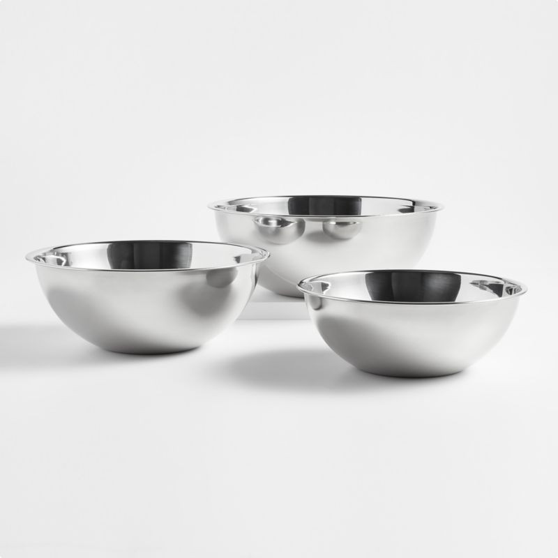 Stainless Steel Restaurant Bowls, Set of 3 + Reviews | Crate & Barrel | Crate & Barrel