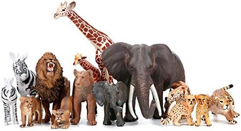 Safari Zoo Animals Figures Toys, 14 Piece Realistic Jungle Animal Figurines, African Wild Plastic... | Amazon (US)