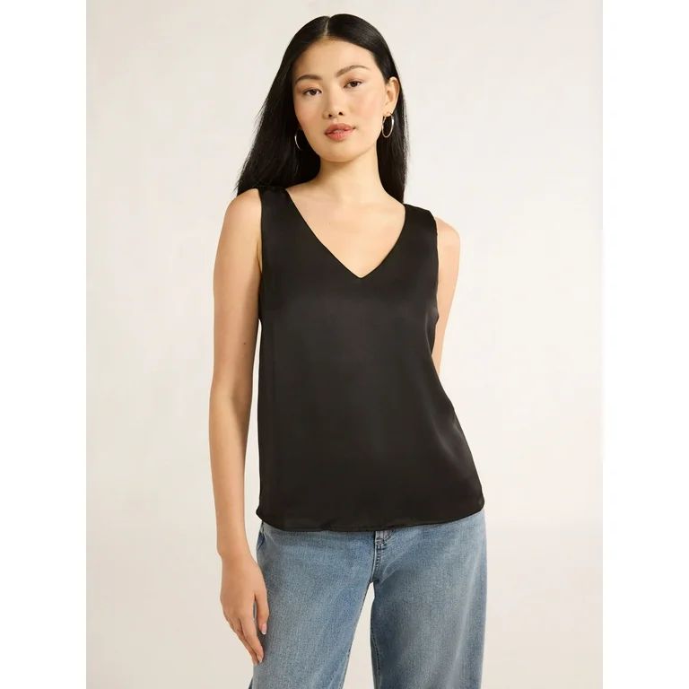 Scoop Women’s Satin Tank Top, Sizes XS-XXL - Walmart.com | Walmart (US)