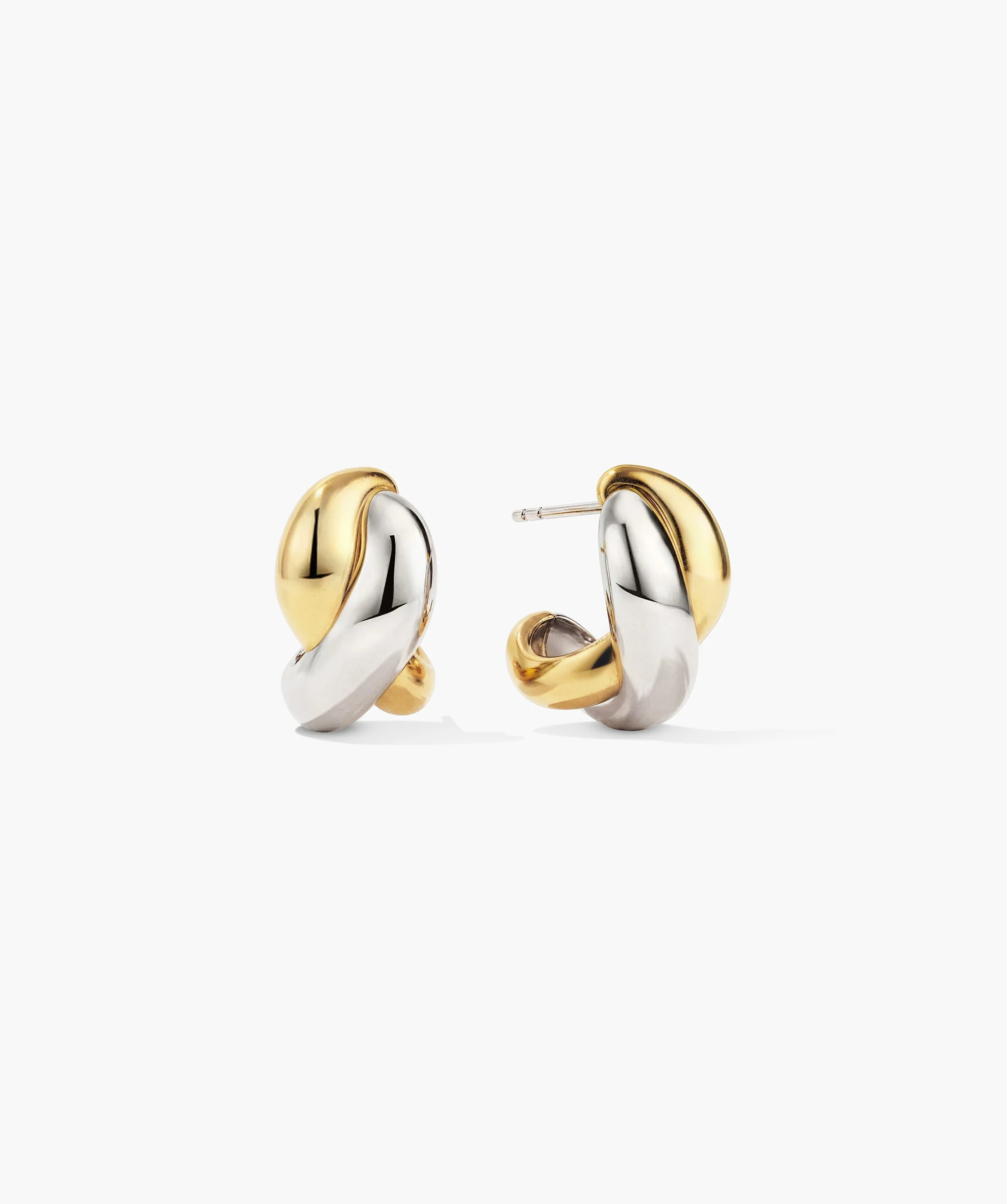 Brioche Mixed Metal Hoops | Mejuri Fine Crew