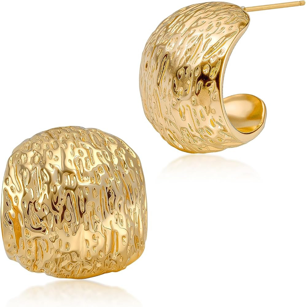Chunky Statement Earrings for Women 18K Gold Plated & Silver Plated Flower Leaf Drop Dangle Earri... | Amazon (US)
