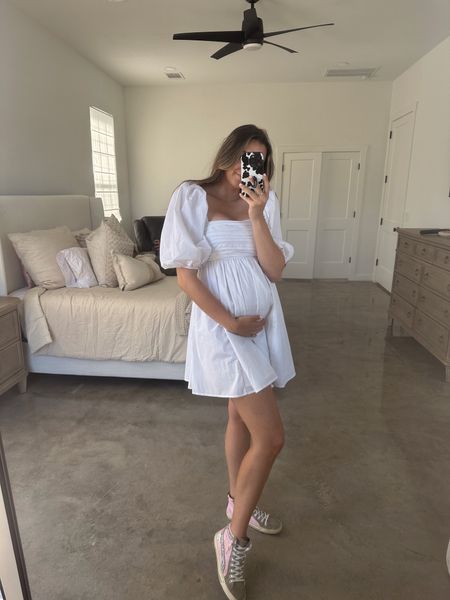 Wearing a medium tall for extra length in this Abercrombie babydoll dress! Perfect for spring summer with a bump! 

#LTKfamily #LTKbump #LTKsalealert