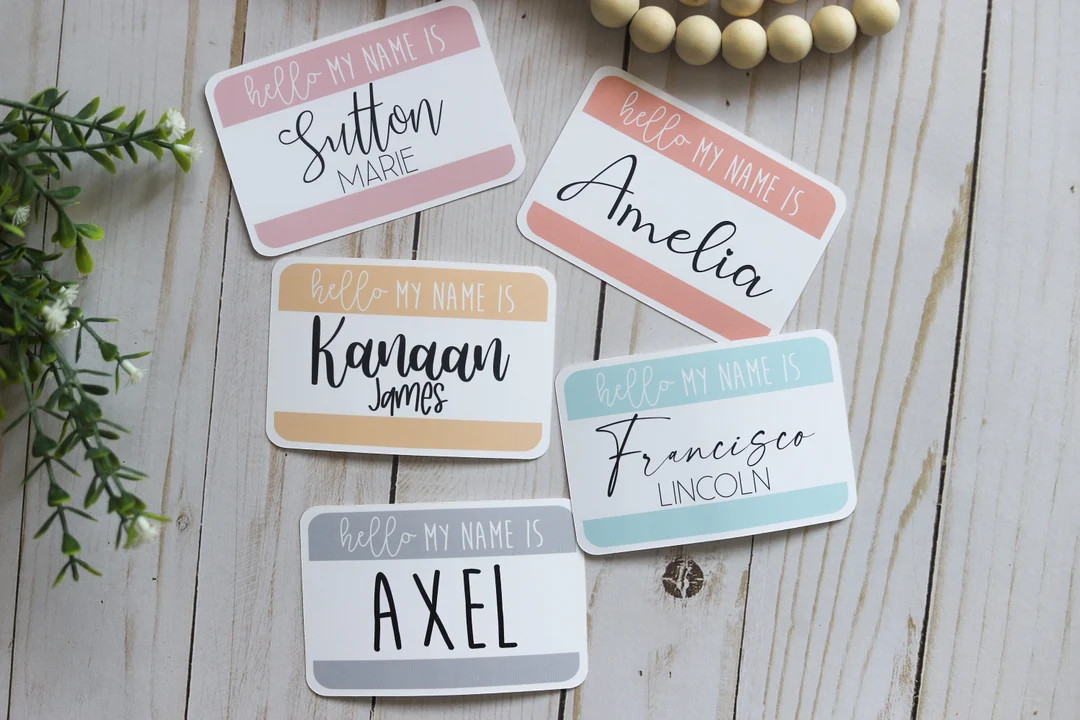 Hello, My Name is ... Personalized Baby Name Tag Sticker - Etsy | Etsy (US)