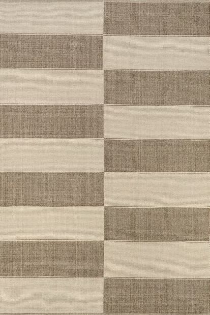 Sand Boxelder Checked Cotton Area Rug | Rugs USA