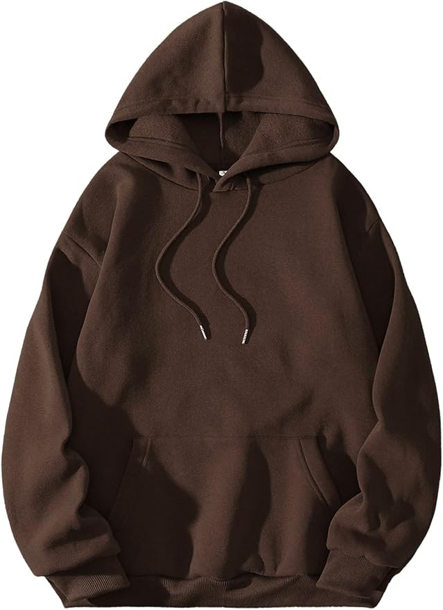 SheIn Women's Basic Pullover Long Sleeve Drawstring Hoodie Sweatshirt with Pockets | Amazon (US)