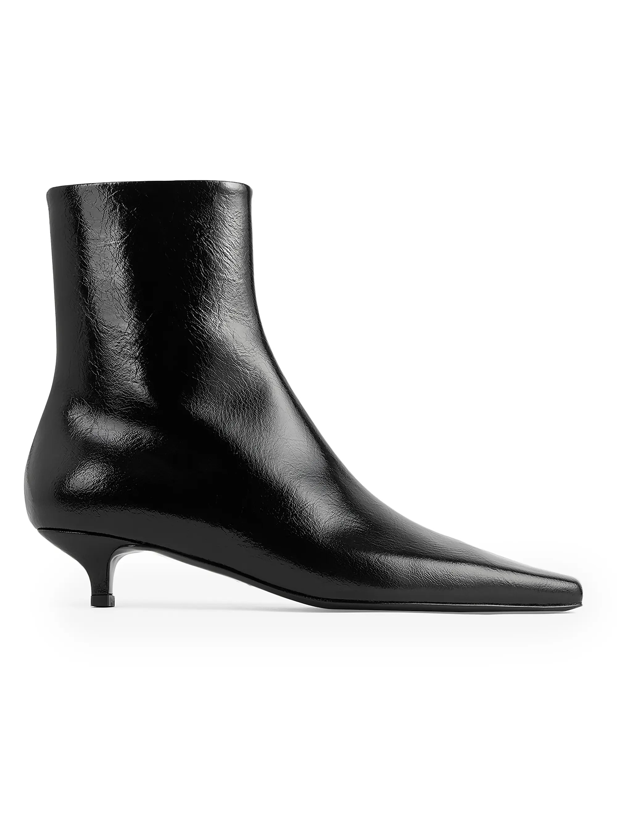 Toteme Slim Glossy Leather Ankle Boots | Saks Fifth Avenue | Saks Fifth Avenue