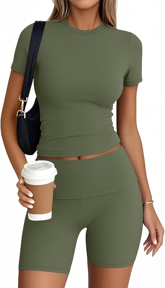 Trendy Queen Womens 2 Piece Workout Sets Short Matching Lounge Sets Summer Clothes Going Out Gym ... | Amazon (US)