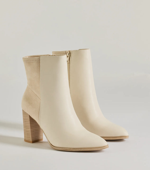 Chic Staple Faux Leather and Faux Suede Ankle Booties | Windsor Stores