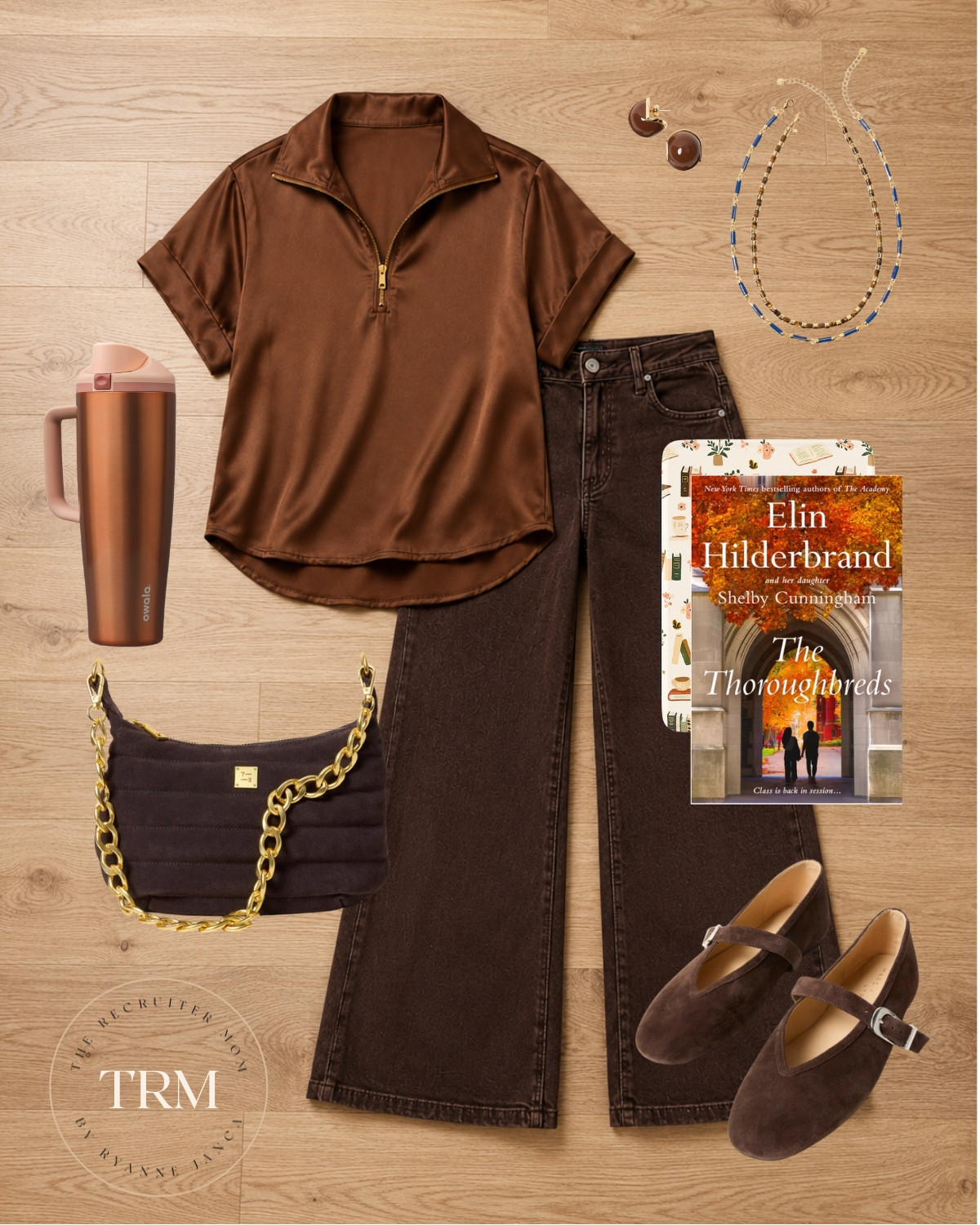 Chocolate brown fall outfit with wide leg jeans, satin top + suede Mary Janes 🤎

#LTKSeasonal #LTKOver40 #LTKMidsize