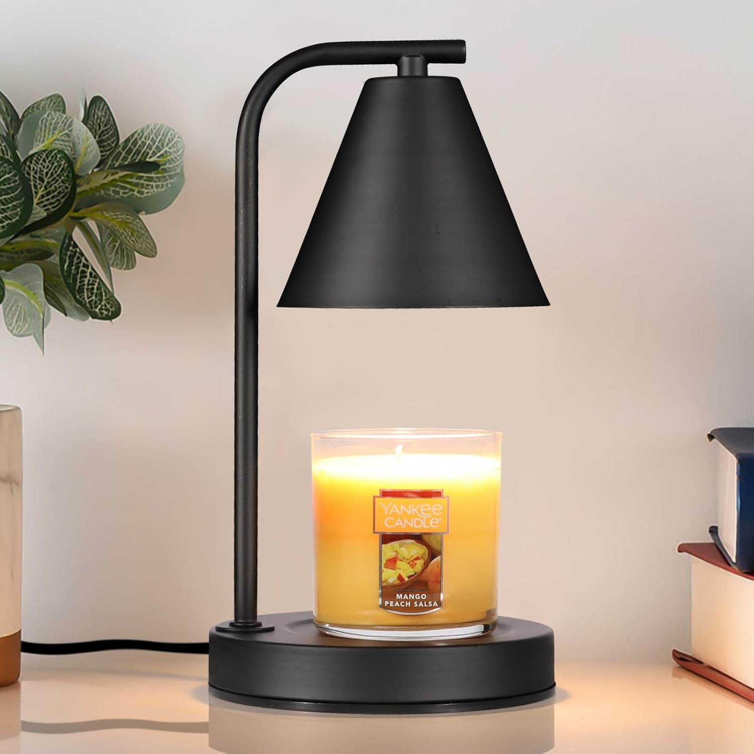 Candle Warmer Lamp, Electric Candle Lamp Warmer Gifts for Mom Women House Warming Gifts New Home Bedroom Decor Dimmable Wax Melt Warmer for Scented Wax with 2 Bulbs, Jar Candles (Black) | Amazon (US)