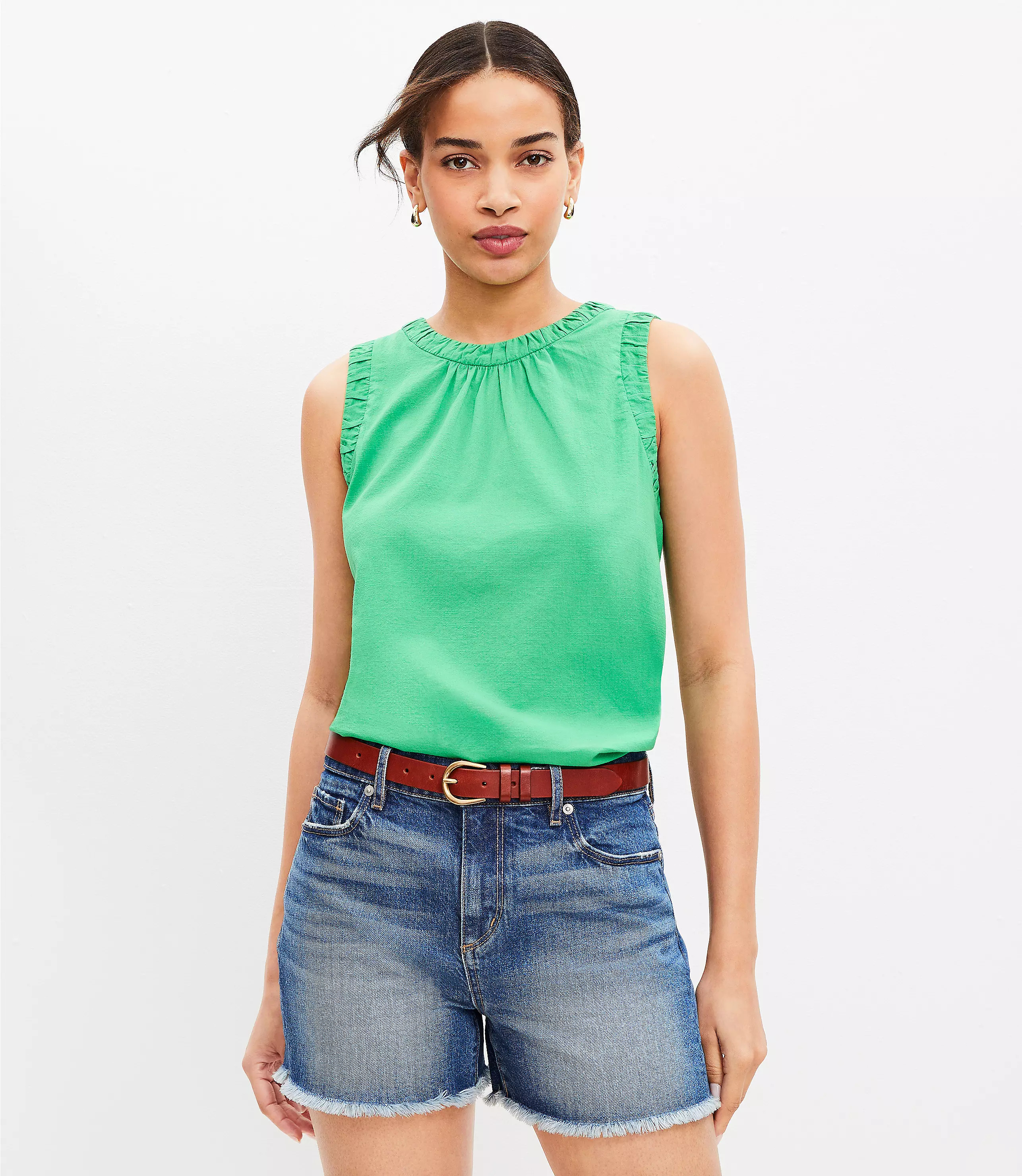 Ruched Trim Shell | LOFT