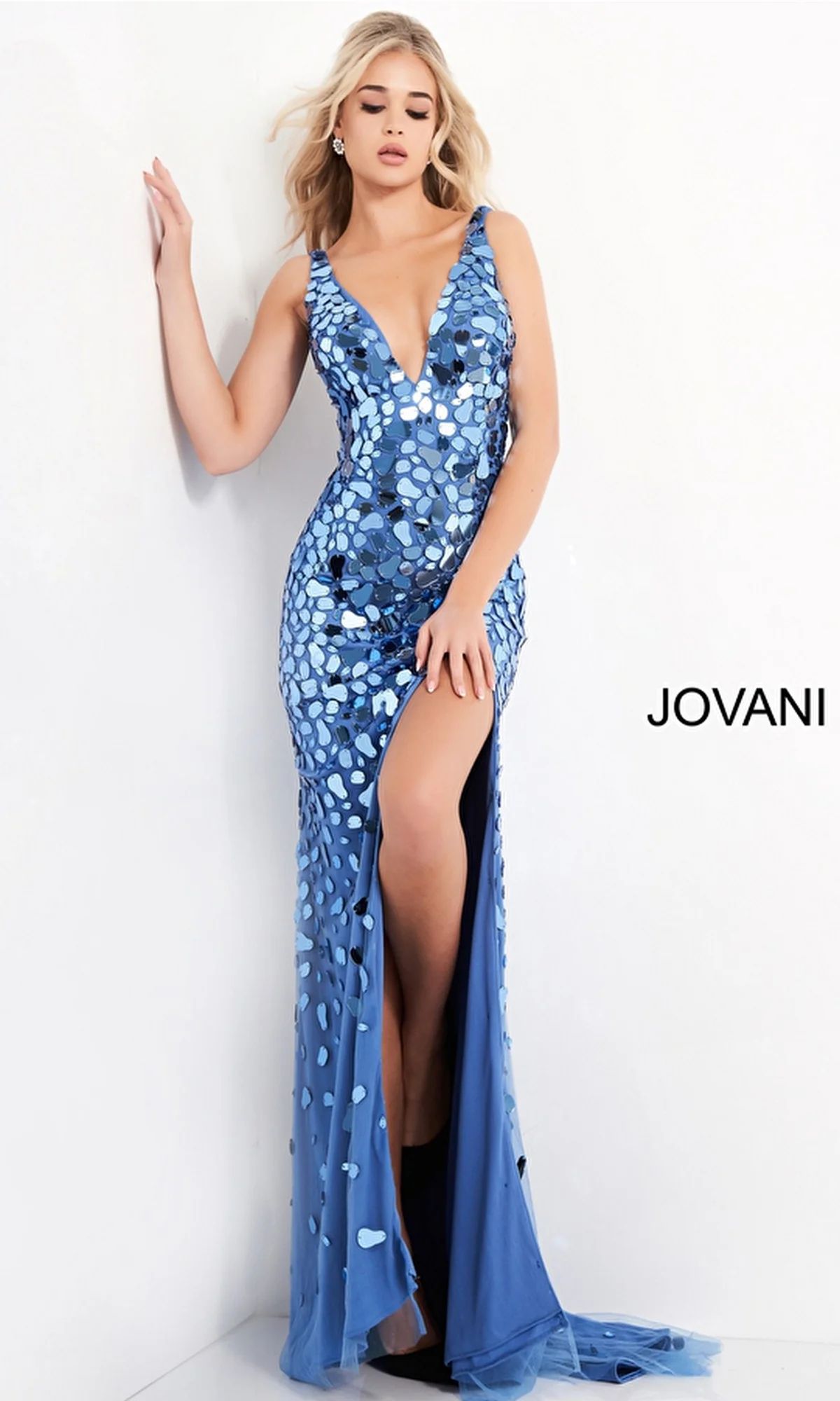 Sleeveless Broken-Glass-Sequin Gown 02479 by Jovani | Prom Girl