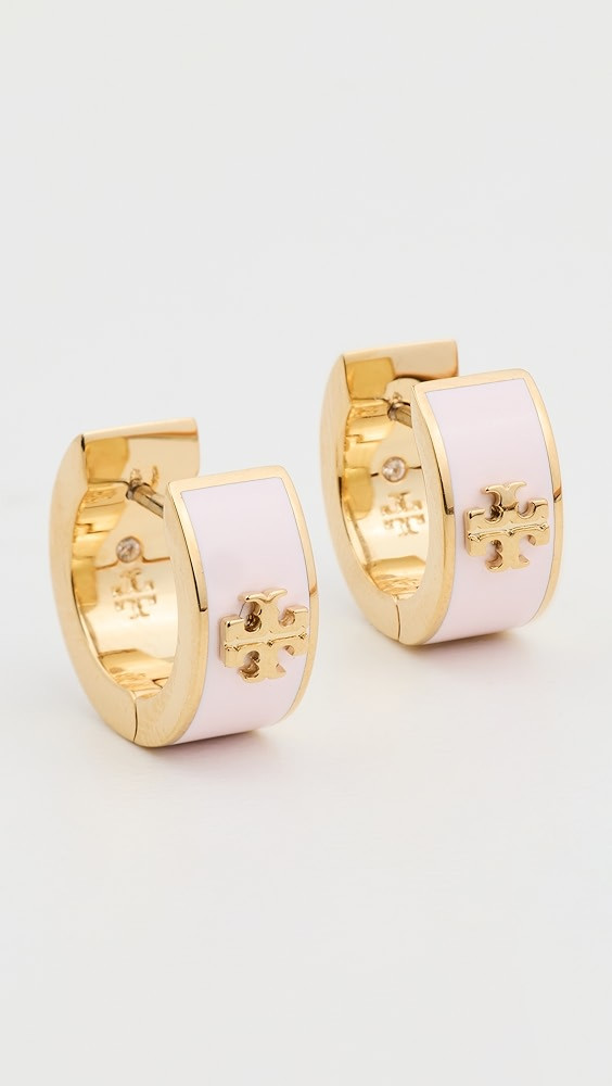 Wide Icon Enamel Huggie Earrings | Shopbop