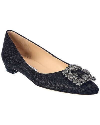 Manolo Blahnik Hangisi Glitter Flat | Gilt