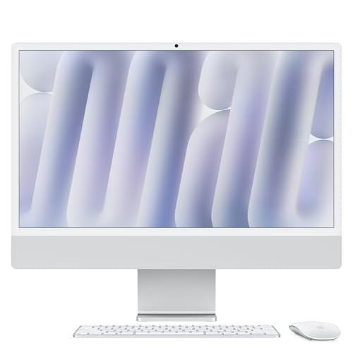 Apple 2024 iMac All-in-One Desktop Computer with M4 chip, 10-core CPU, 10-core GPU: Built for Apple Intelligence, 24-inch Display, Nano-Texture Glass, 16GB Unified Memory, 256GB SSD Storage; Silver | Amazon (US)