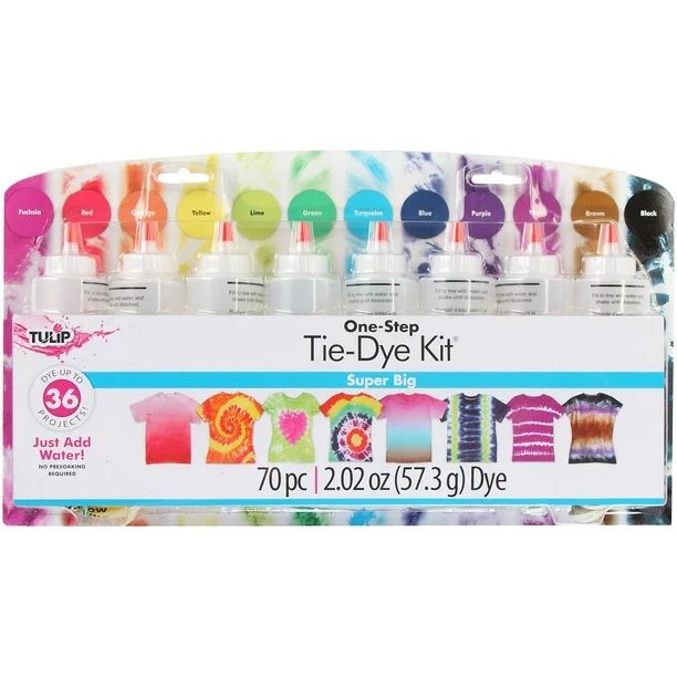 Tulip® 12 Color One-Step Tie-Dye Kit Super Big, Bright Colors | Walmart (US)