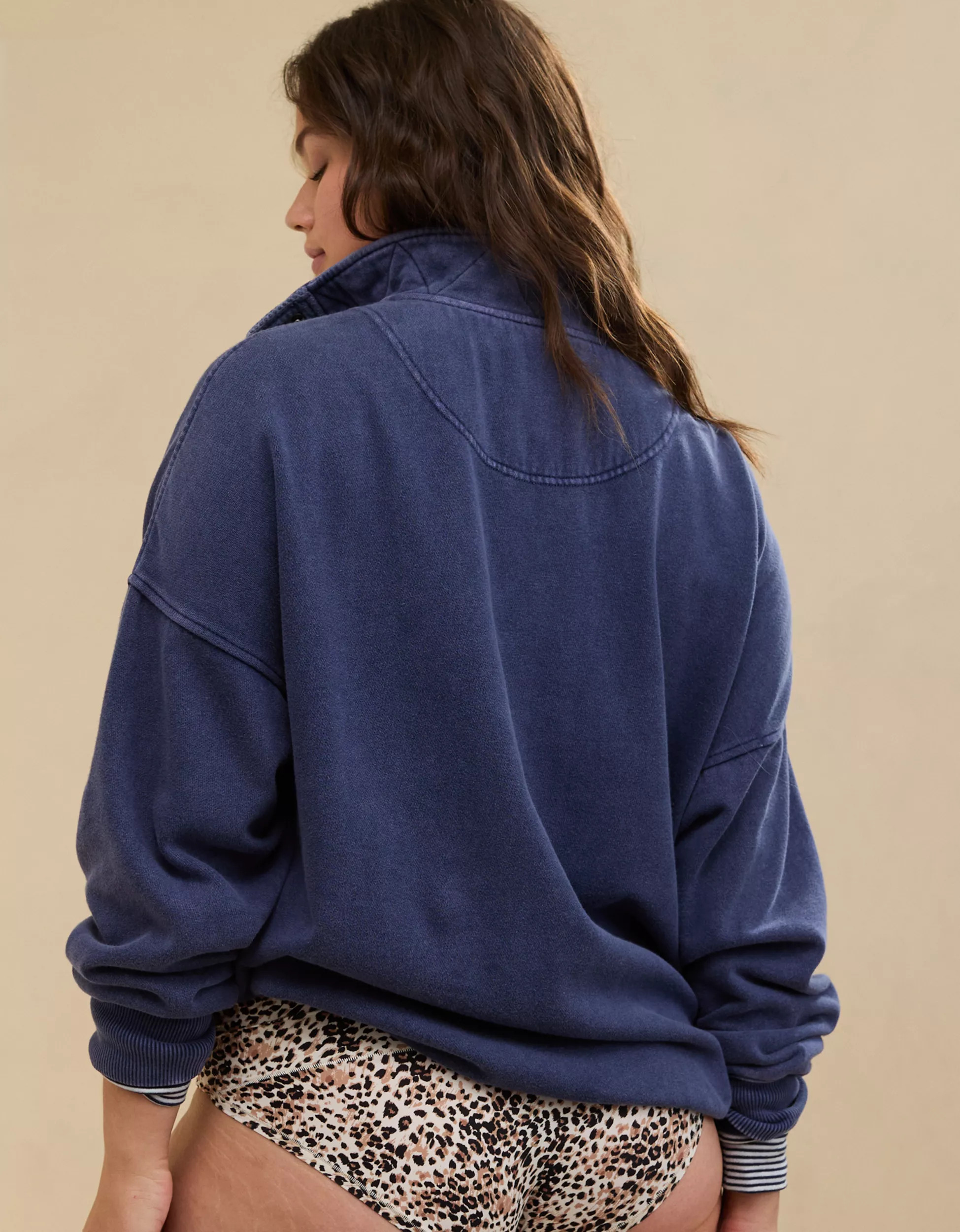 Aerie Getaway Quarter Snap Sweatshirt | Aerie