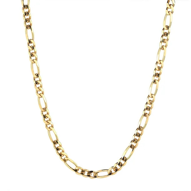Jordan Blue NYC Men's 14k Gold Plated Sterling Silver Figaro Chain Necklace, 24" - Walmart.com | Walmart (US)