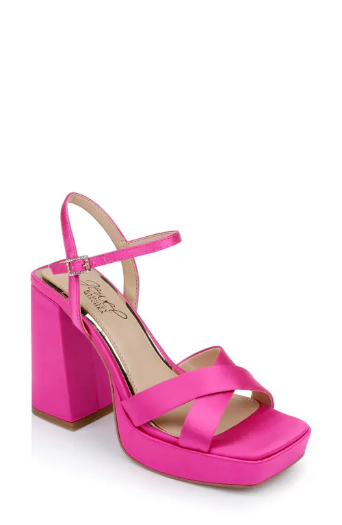 Jewel Badgley Mischka Rainbow Platform Sandal in Neon Pink at Nordstrom, Size 10 | Nordstrom