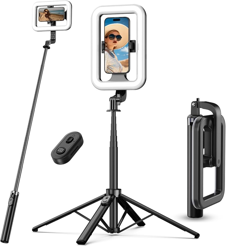 M MYBAT PRO Selfie Ring Light with 72" Tripod Stand - Extendable Selfie Stick with Light for Phon... | Amazon (US)