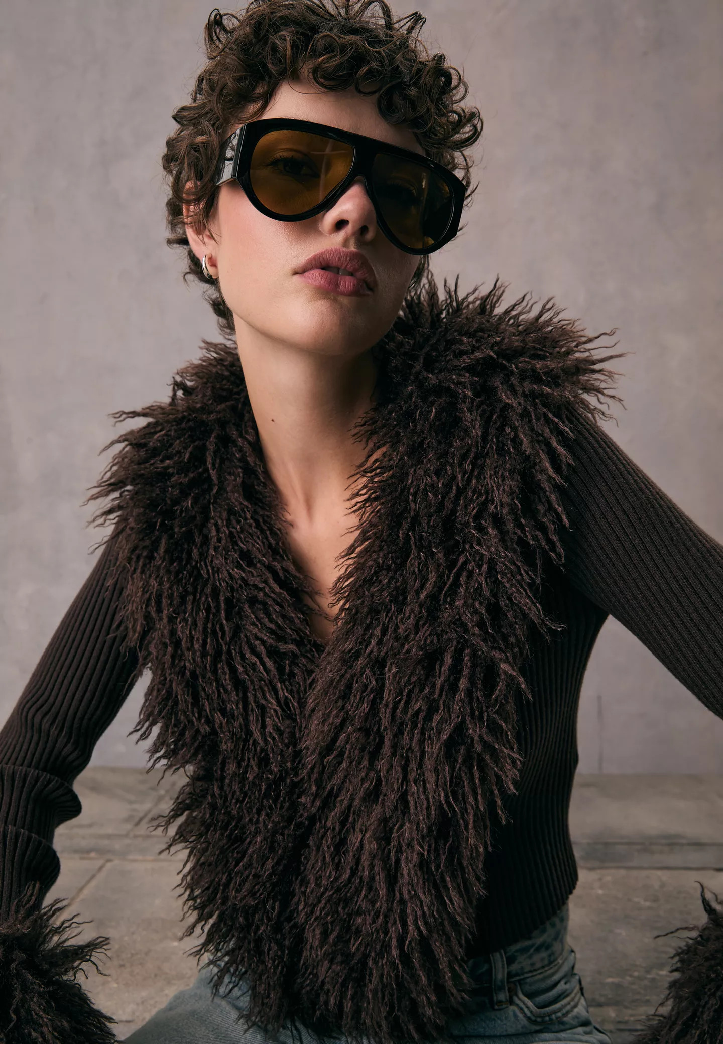 Knit cardigan with detachable faux fur - Women's fashion | Stradivarius United Kingdom | Stradivarius (UK)