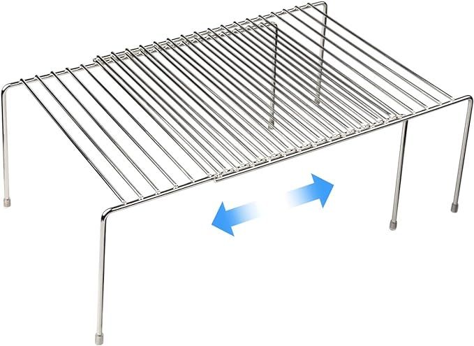 Tomorotec Space-Saving Stainless Steel Storage Rack, 12.8-22.8 in, Silver, Easy to Install, Versa... | Amazon (US)