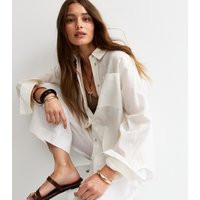 Women's White Linen Blend Long Sleeve Shirt New Look | New Look (UK)