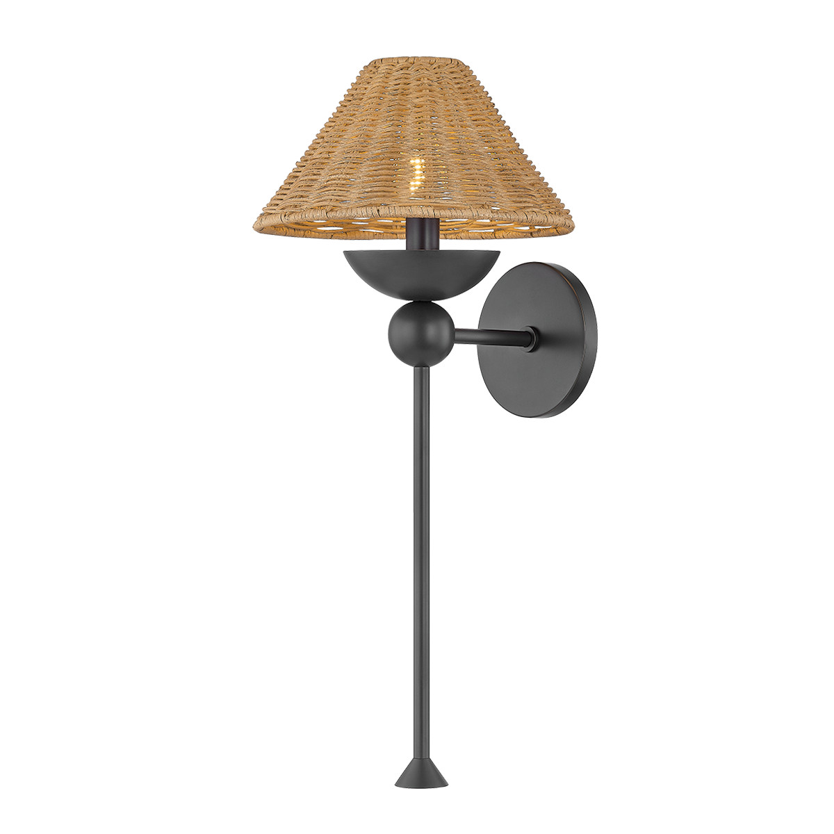 Annie Wicker Rattan Old Bronze Wall Sconce | Mintly Home