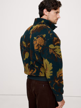 Print Sherpa Fleece SweatshirtPrint Sherpa Fleece Sweatshirt$200.00 $140.00Image of 5 stars, 5 ar... | Banana Republic (US)