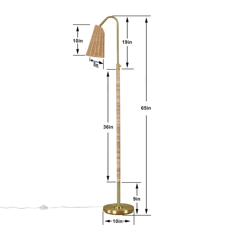 65'' Arched Rattan Floor Lamp For Living Room/bedroom | Wayfair North America
