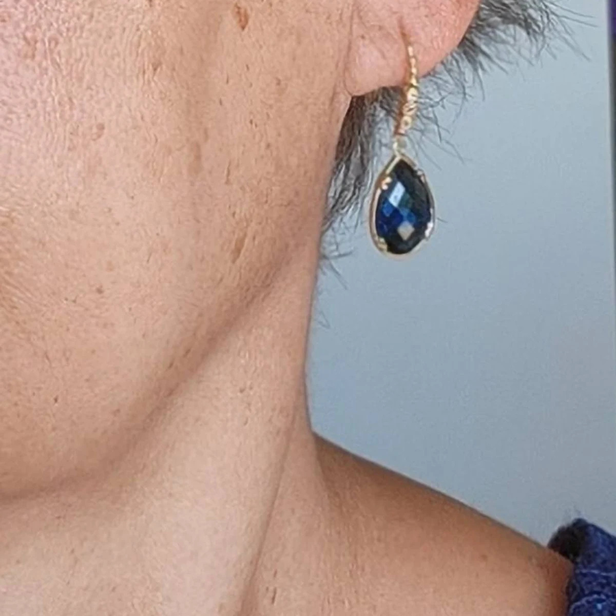 Blue Dangle Earrings, Blue Sapphire Earrings,september Birthstone, Blue Earrings, Gold Dangle Ear... | Etsy (UK)