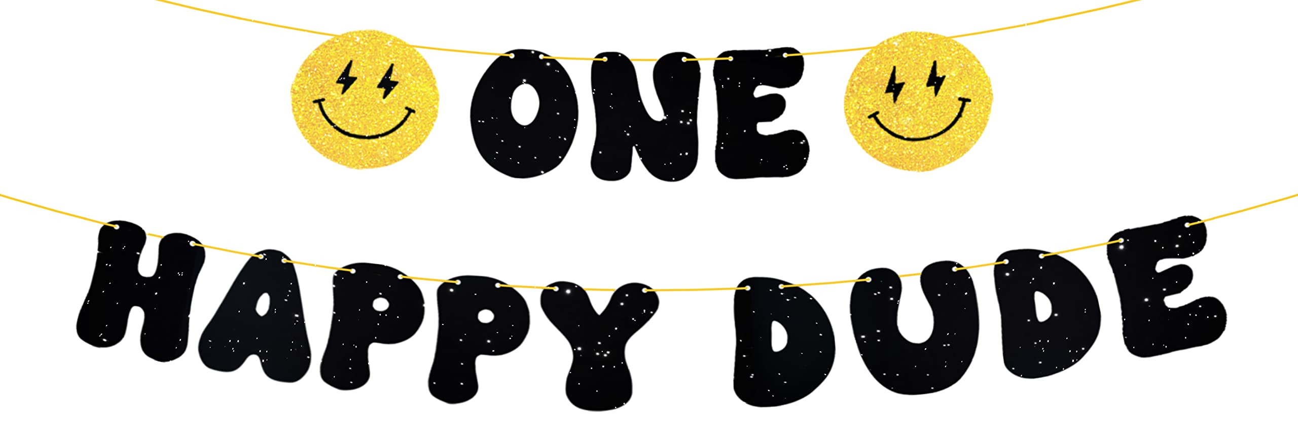 Ufocusmi One Happy Dude Birthday Decorations, Glitter 1st Birthday Decorations Hippie First Birth... | Amazon (US)