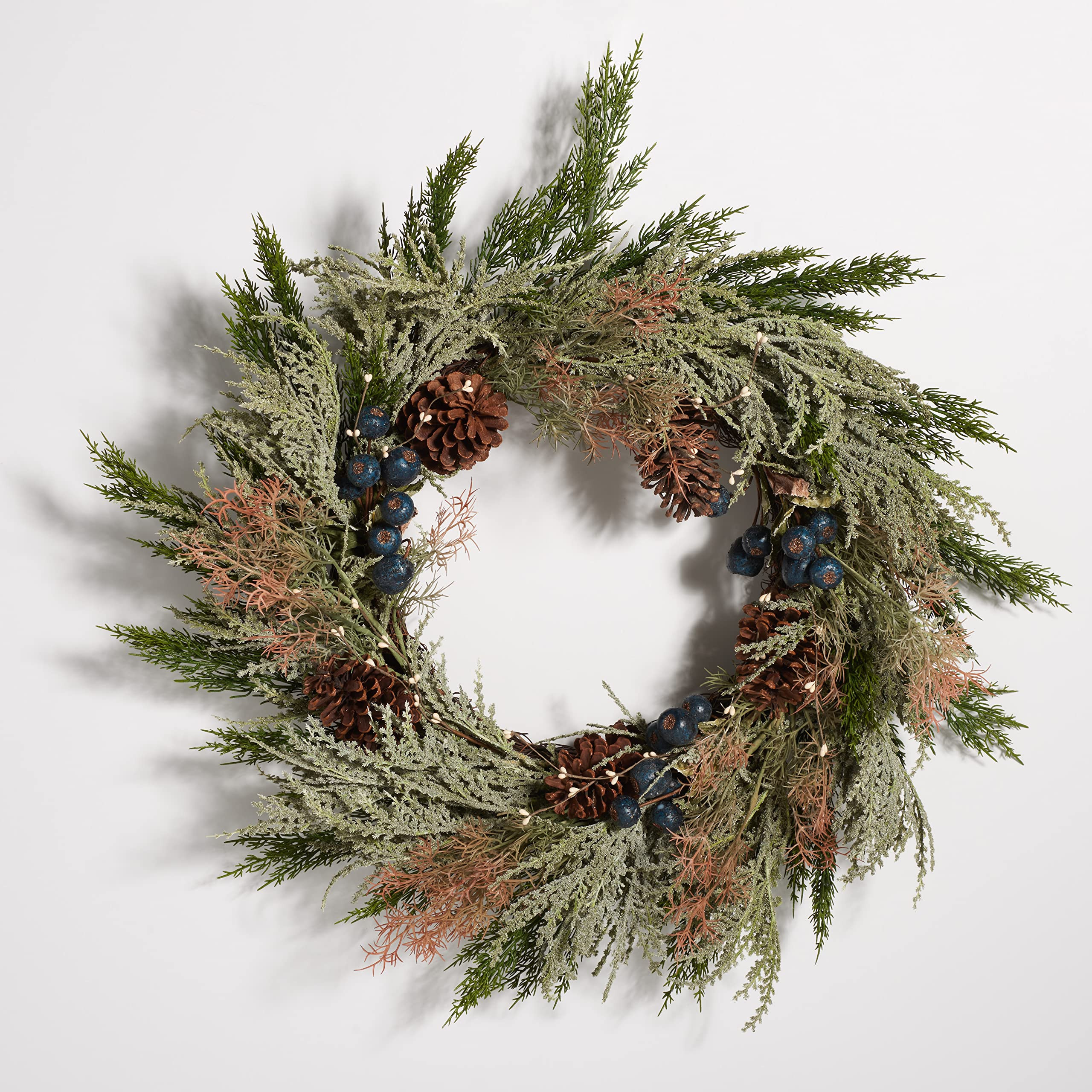 SAFAVIEH Home Collection 24-inch Decorative Artificial Pine Wreath with Pine Cones & Blueberries ... | Amazon (US)
